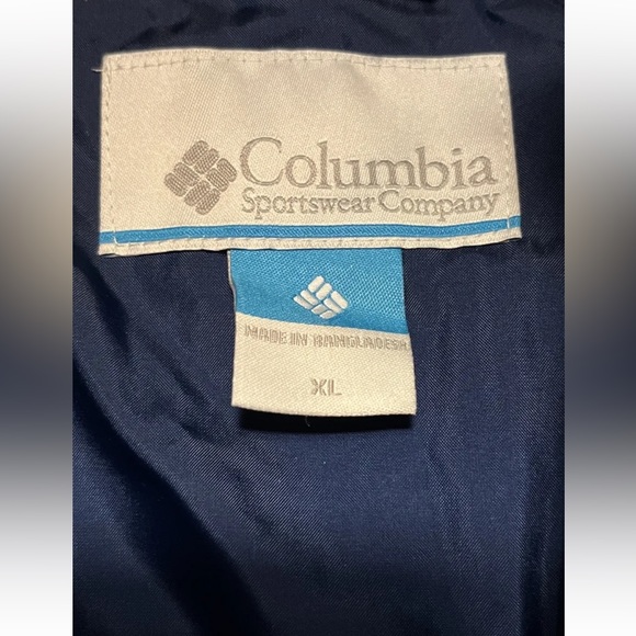 Columbia Puffect Parka Hooded Jacket Mens XL Navy Blue Puffer Insulated New Tags - Picture 2 of 16